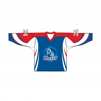 Хоккейная майка 501 круглое плечо расцветка 1 синяя