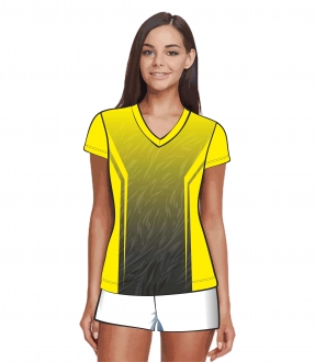 Футболка женская 205 рукав короткий втачной расцветка1 желтая